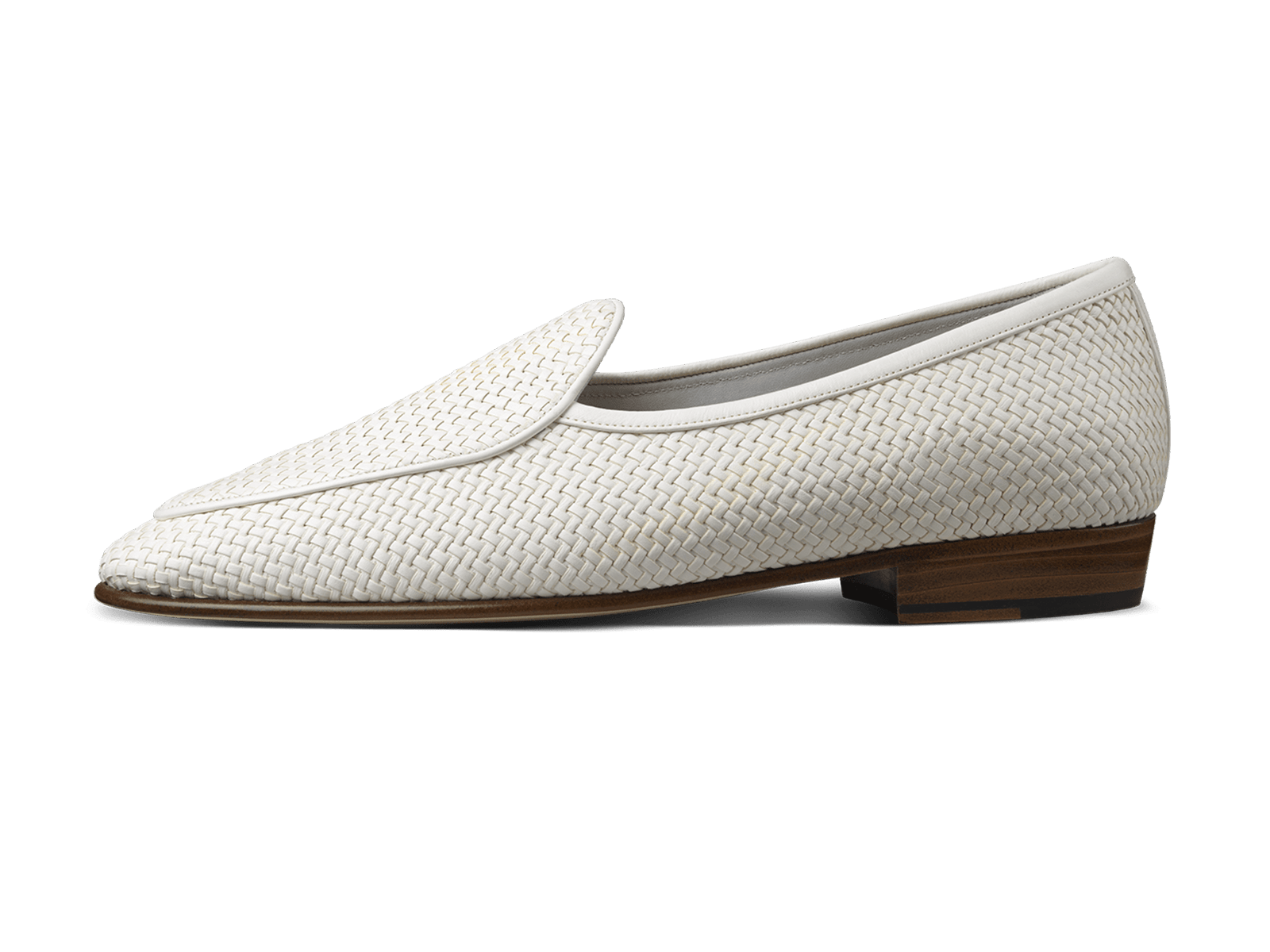 Sagan Classic Loafers in White Soft Woven Leather