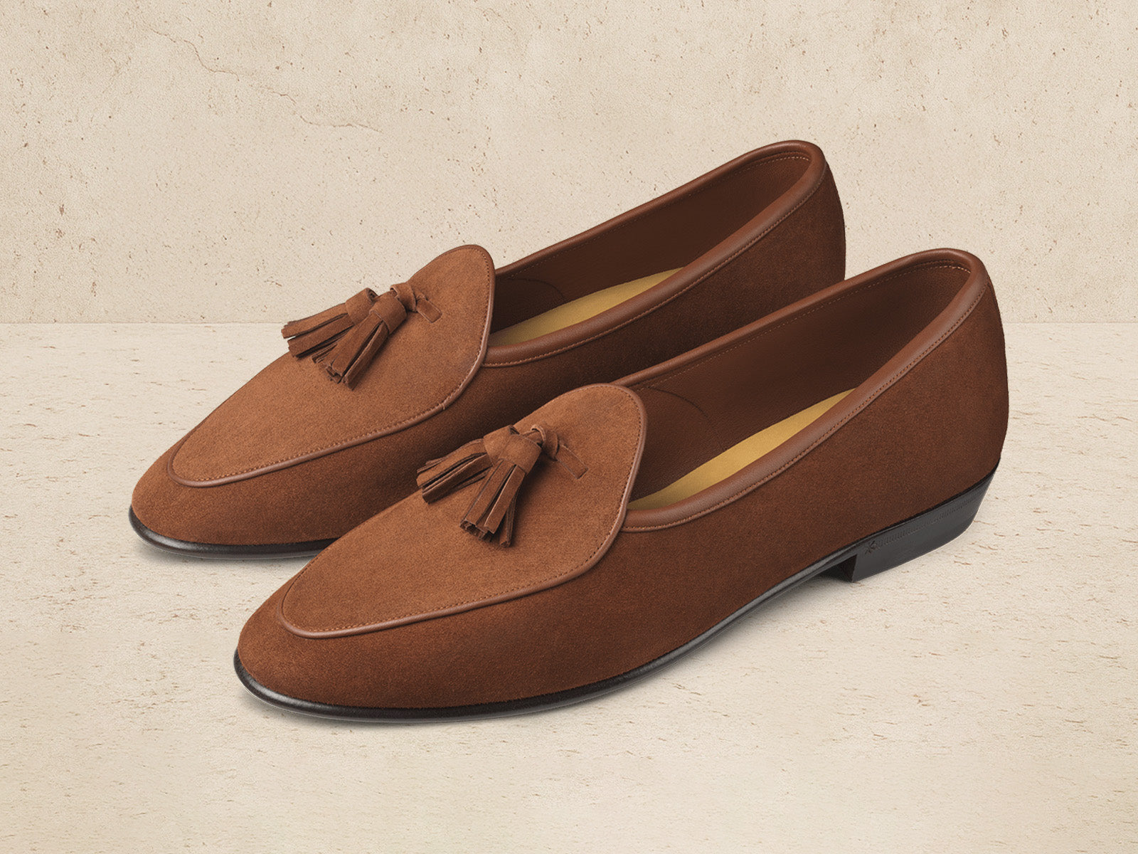 Sagan Classic Tassel Loafers in Maple Asteria Suede