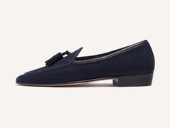 Sagan Classic Tassel Loafers in Midnight Navy Suede