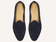 Sagan Classic Tassel Loafers in Midnight Navy Suede