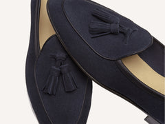 Sagan Classic Tassel Loafers in Midnight Navy Suede
