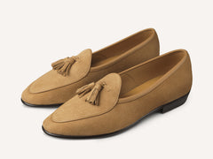 Sagan Classic Tassel Loafers in Sahara Asteria Suede