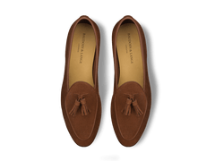 Sagan Classic Tassel Loafers in Maple Asteria Suede