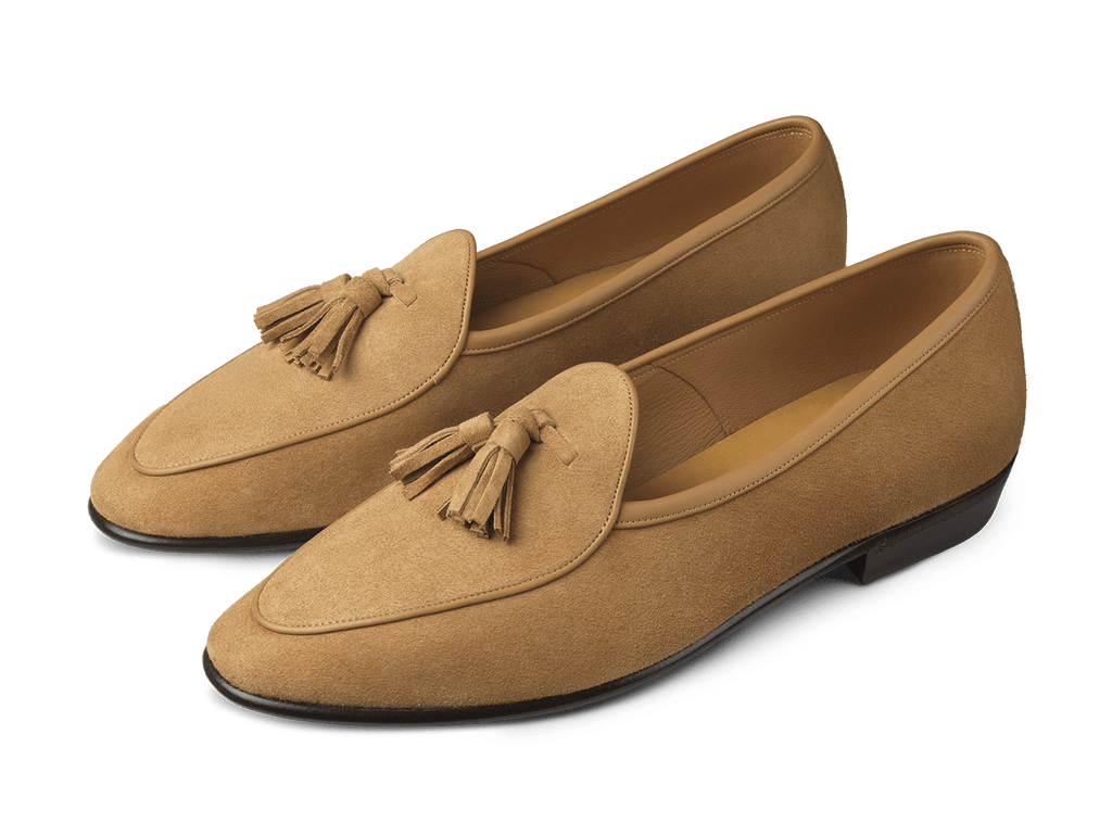 Sagan Classic Tassel Loafers in Sahara Asteria Suede