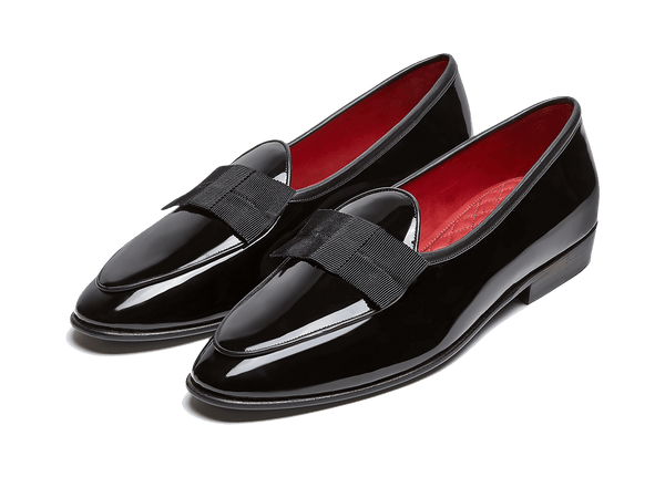 靴 Bibiy ODETTE OPERA SHOES Sagan Opera Bow in Black Patent and Gros Grain – Baudoin & Lange