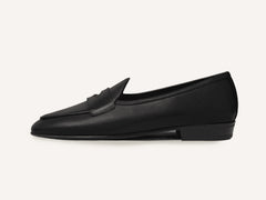 Sagan Rubber Ginkgo Loafers in Black Drape Calf