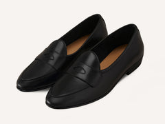 Sagan Rubber Ginkgo Loafers in Black Drape Calf