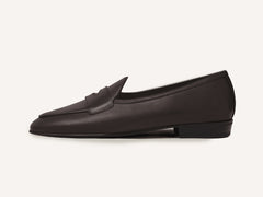 Sagan Rubber Ginkgo Loafers in Dark Brown Drape Calf