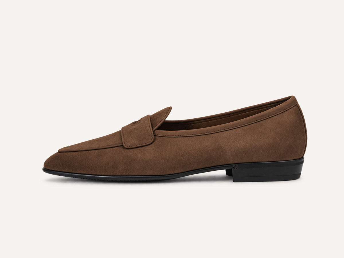 Sagan Rubber Ginkgo Loafers in Deep Taupe Asteria Suede