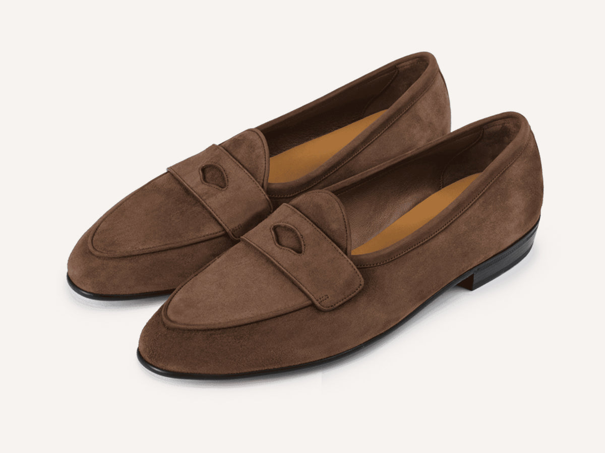 Sagan Rubber Ginkgo Loafers in Deep Taupe Asteria Suede