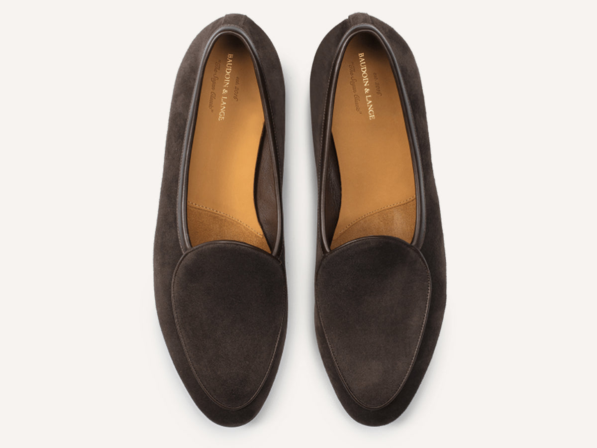 Sagan Rubber Loafers in Lusitanias Dark Brown Asteria Suede