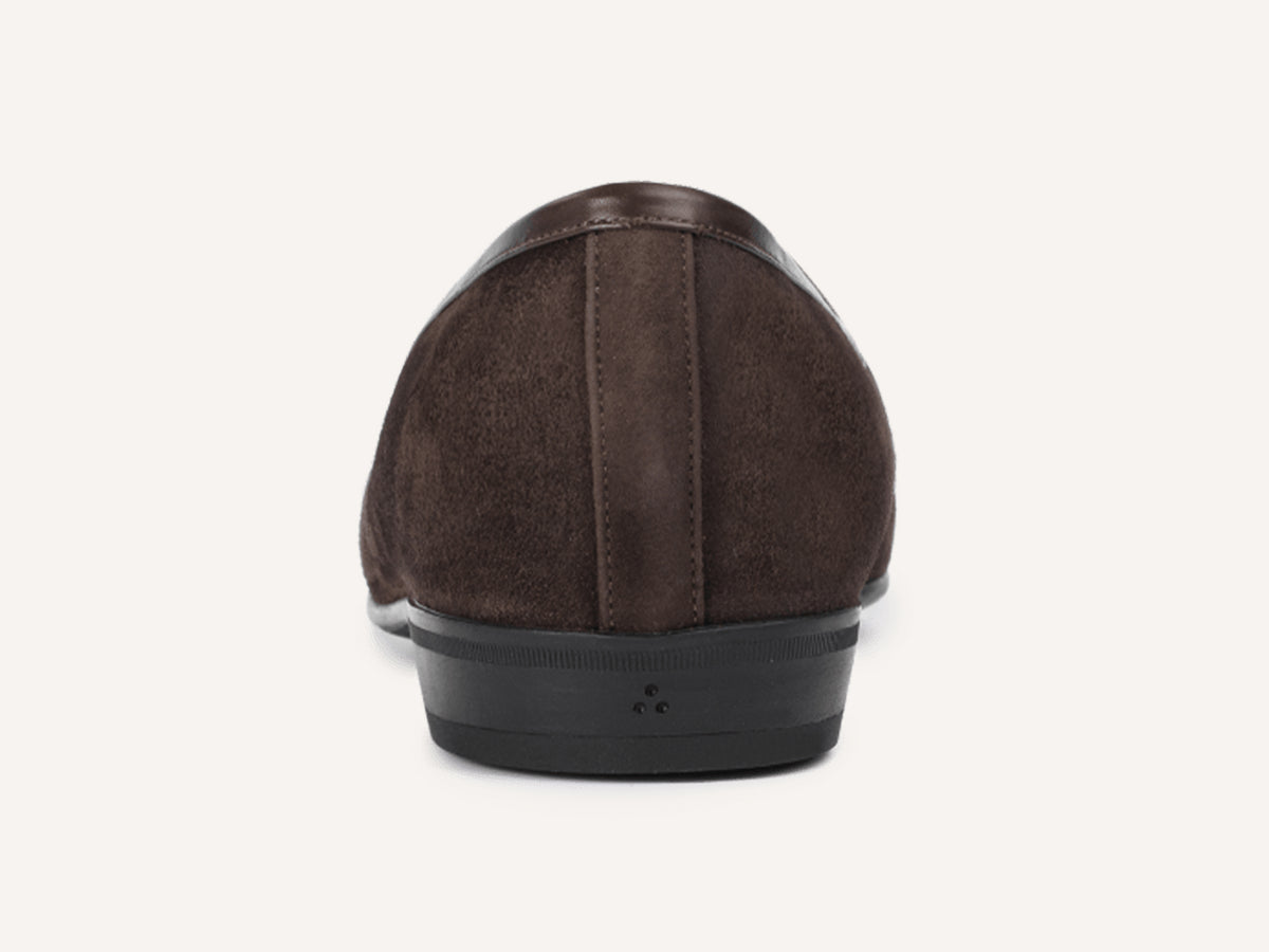 Sagan Rubber Loafers in Lusitanias Dark Brown Asteria Suede