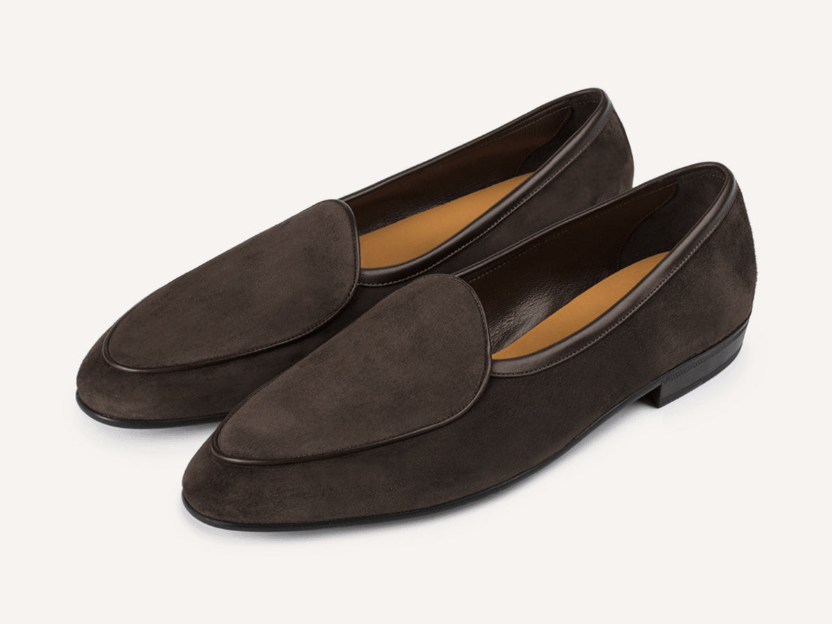 Sagan Rubber Loafers in Lusitanias Dark Brown Asteria Suede