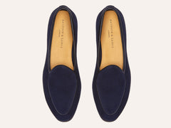 Sagan Rubber Loafers in Midnight Navy Asteria Suede