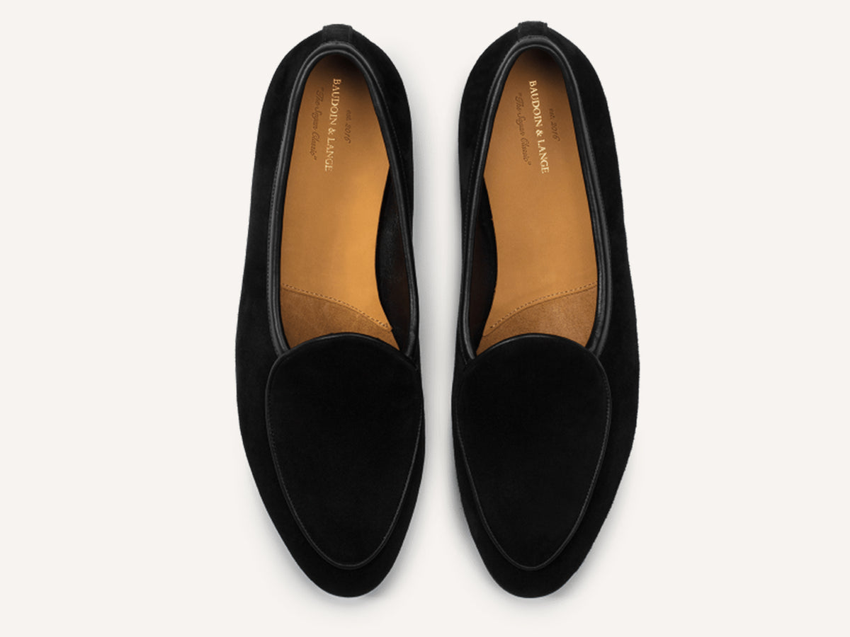 Sagan Rubber Loafers in Obsidian Black Asteria Suede