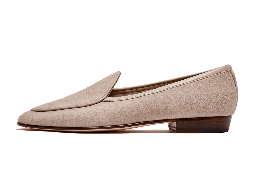 Women's Loafers Classic Plain in Albâtre Asteria Suede – Baudoin & Lange