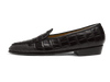 Sagan Classic Precious Leather Loafers in Obsidian Black Crocodile