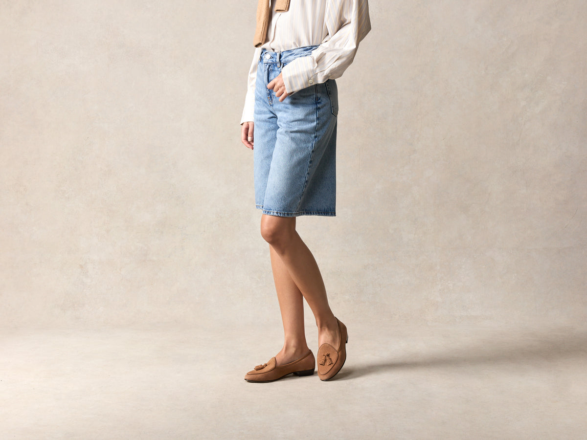 Sagan Classic Tassel Loafers in Alezan Asteria Suede
