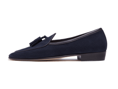 Sagan Classic Tassel Loafers in Midnight Navy Suede