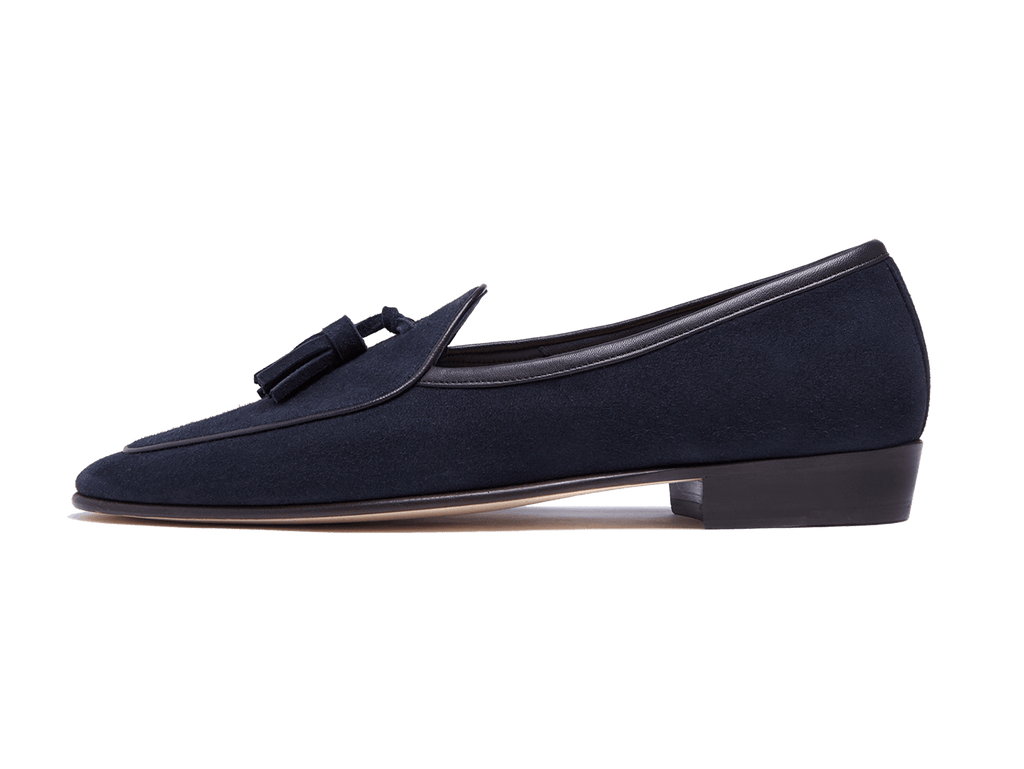 Blue suede 2025 tassel loafers mens