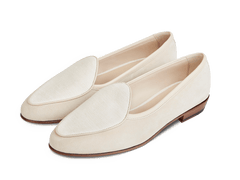 Sagan Montecarlo in Albatre Luxe Suede and Ivory Silk