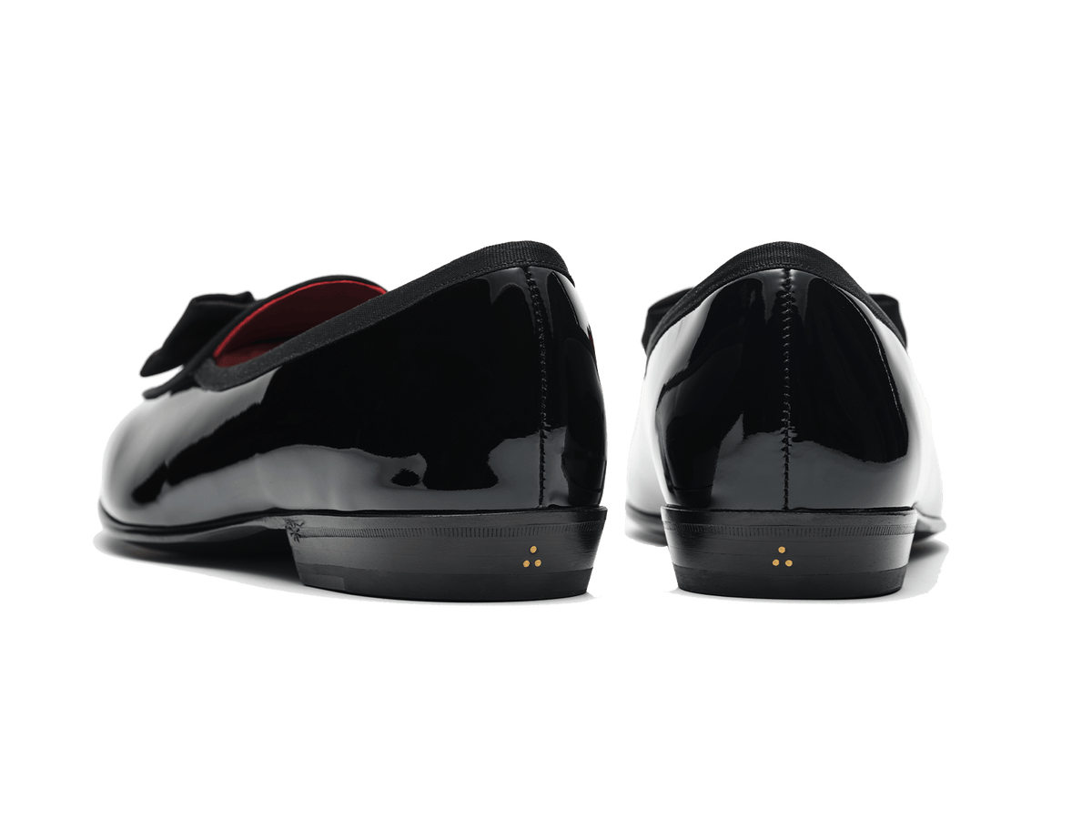 Sagan Opera Bow in Black Patent and Gros Grain