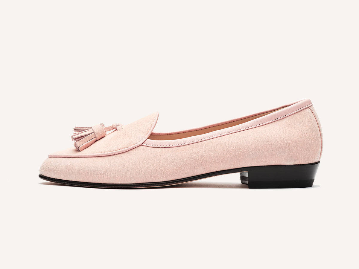 Sagan Classic Tassel Loafers in Soft Pink Asteria Suede