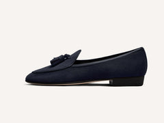 Sagan Classic Tassel Loafers in Midnight Navy Asteria Suede