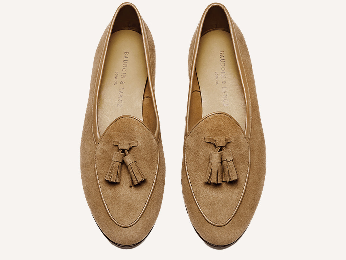 Sagan Classic Tassel Loafers in Sahara Asteria Suede