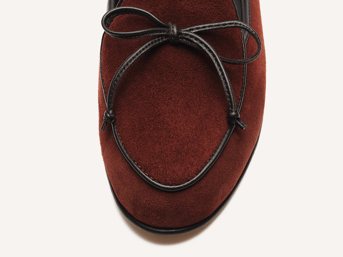 Sagan String Loafers in Macassar Brown Suede