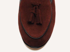 Sagan Tassel Loafers in Macassar Brown Suede