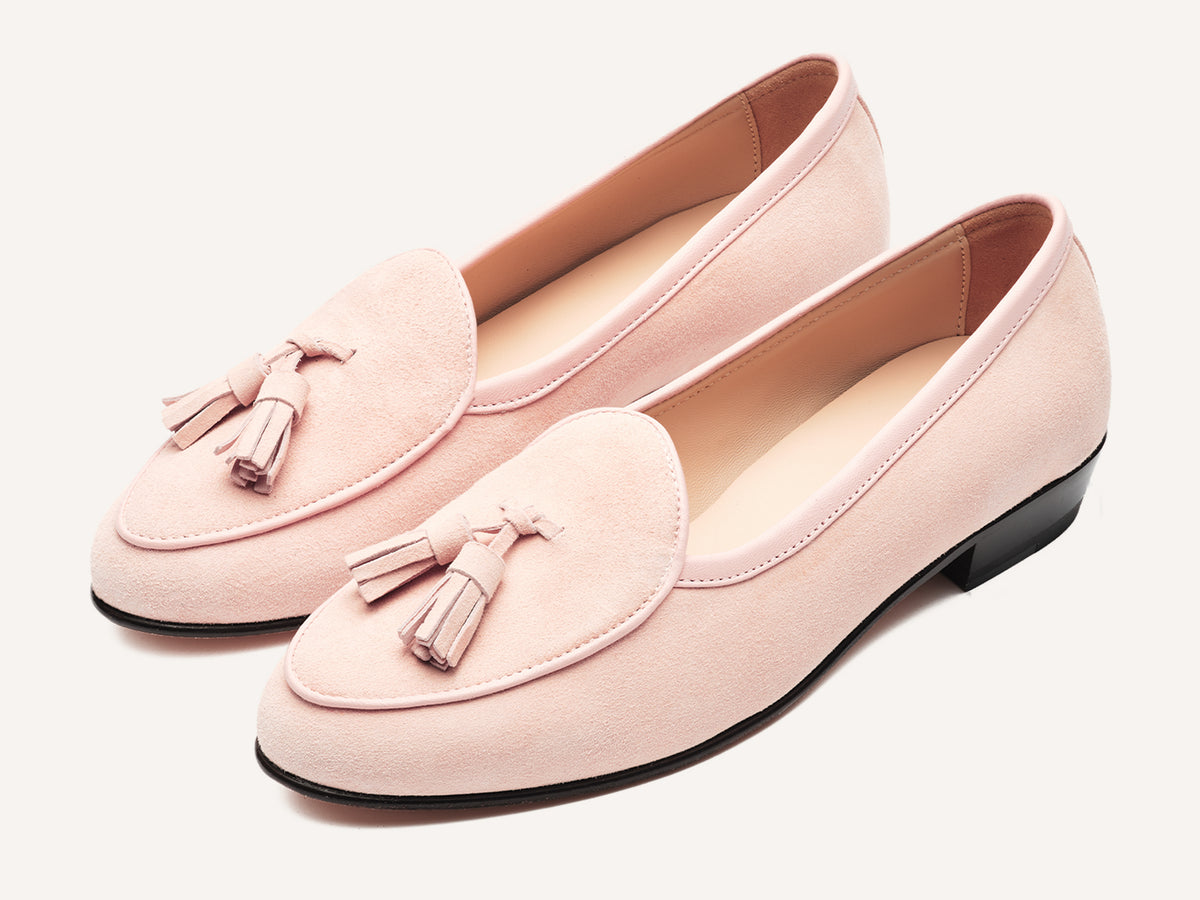 Sagan Classic Tassel Loafers in Soft Pink Asteria Suede