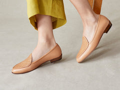 Sagan Loafers in Natural Micro Weave and Natural Baby Calf