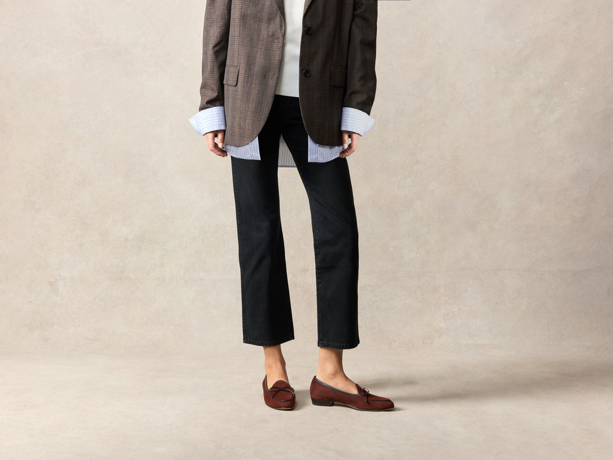 Sagan String Loafers in Macassar Brown Suede