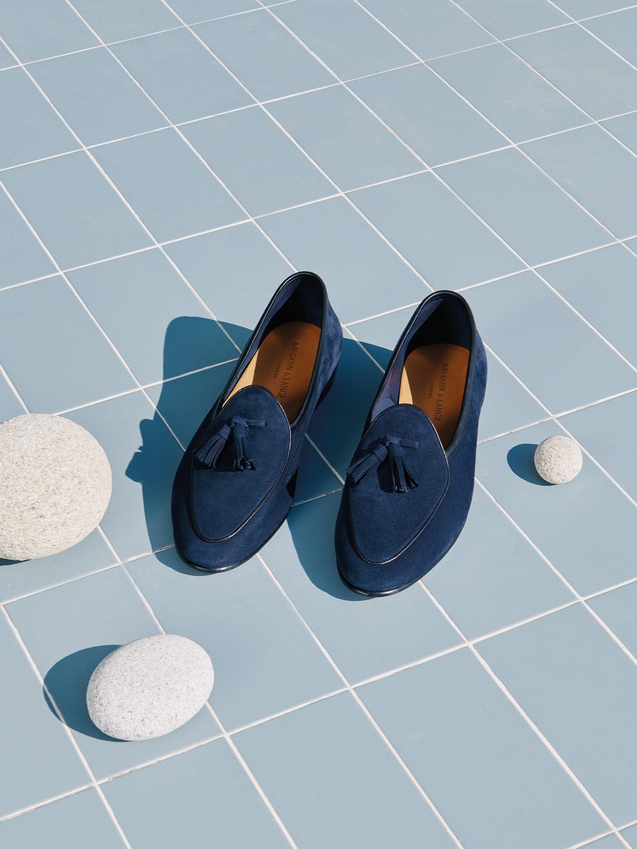 Sagan Classic Tassel Loafers in Greige Asteria Suede