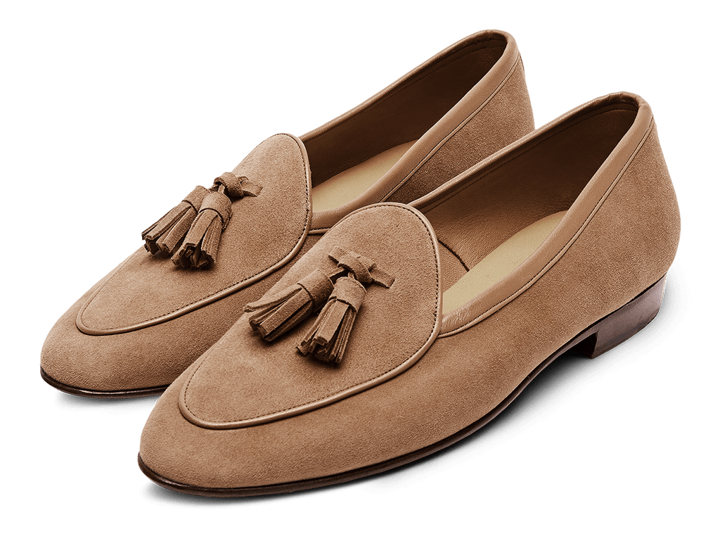 Sagan Classic Tassel Loafers in Sahara Asteria Suede