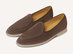 Stride Loafers in Fiji Taupe Glove Suede with Natural Sole