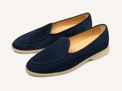Stride Loafers in Midnight Navy Glove Suede Natural Sole