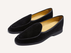 Stride Loafers in Black Glove Suede Dark Sole