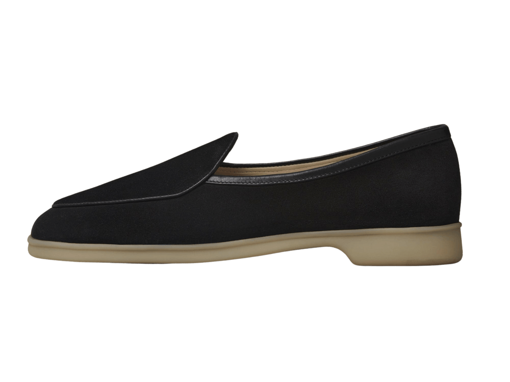 Stride Loafers in Black Glove Suede Natural Sole