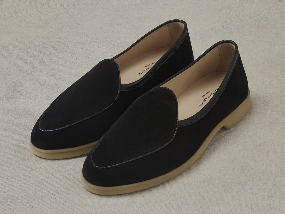 Stride Loafers in Black Suede Natural Sole