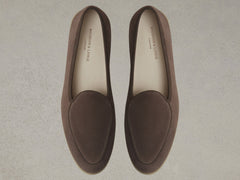 Stride Loafers in Deep Taupe Suede with Natural Sole