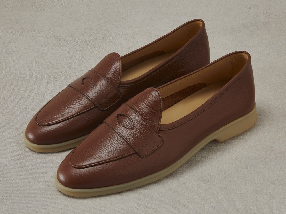 Stride Penny Loafers in Tan Moorland Calf
