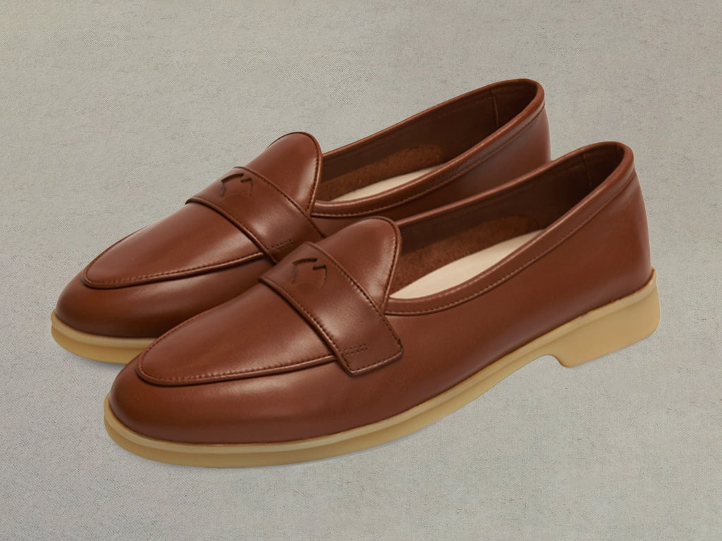 Stride Penny Loafers in Tan Milled Calf