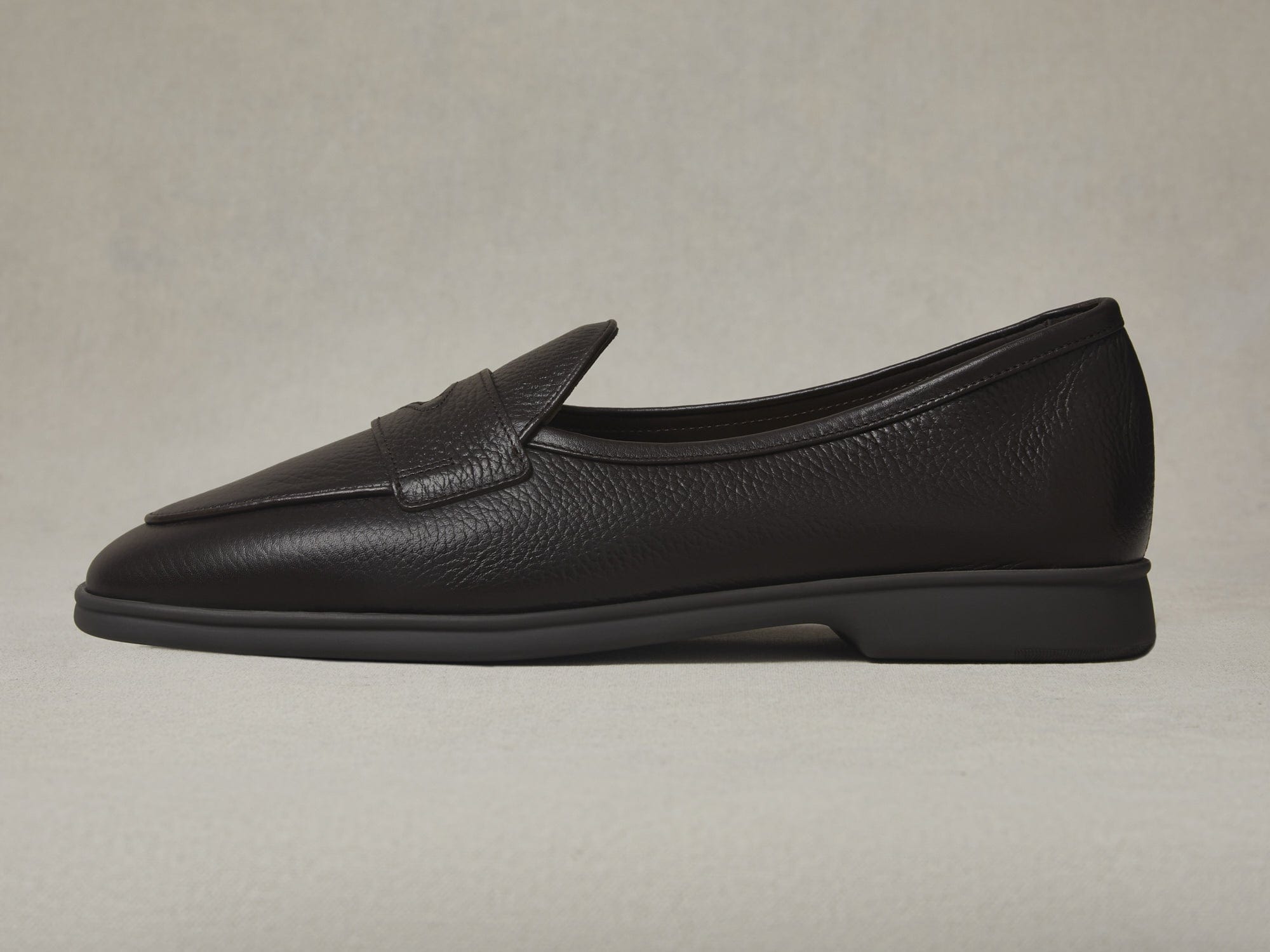 Stride Penny Loafers in Dark Brown Moorland Calf