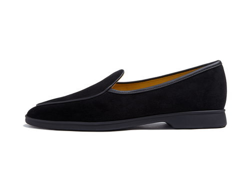 Stride Penny Loafers in Brown Moorland Calf with Dark Sole