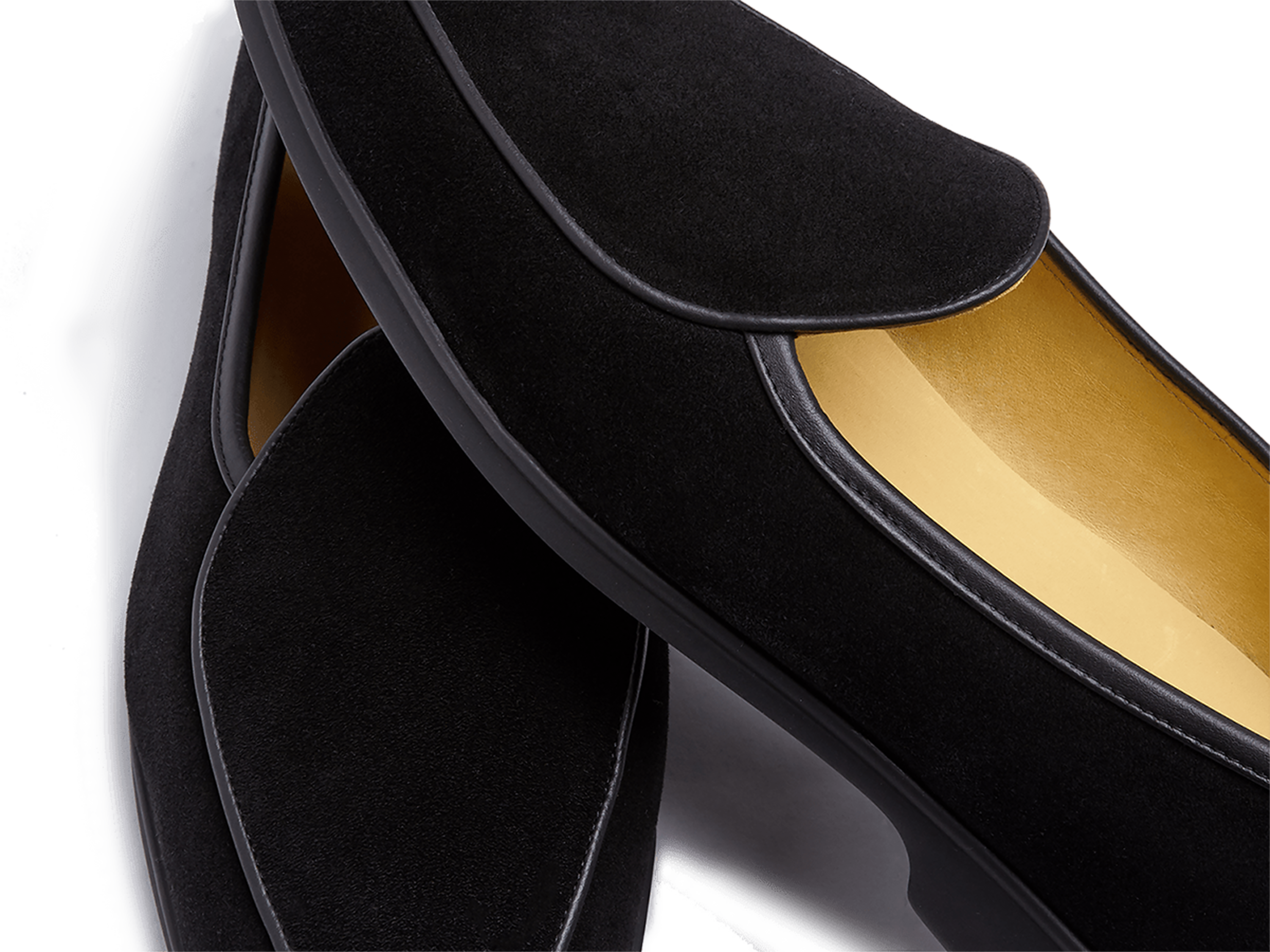 Stride Loafers in Black Glove Suede Dark Sole
