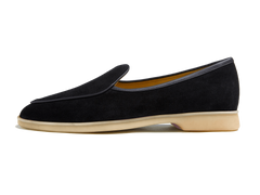 Stride Loafers in Black Glove Suede Natural Sole