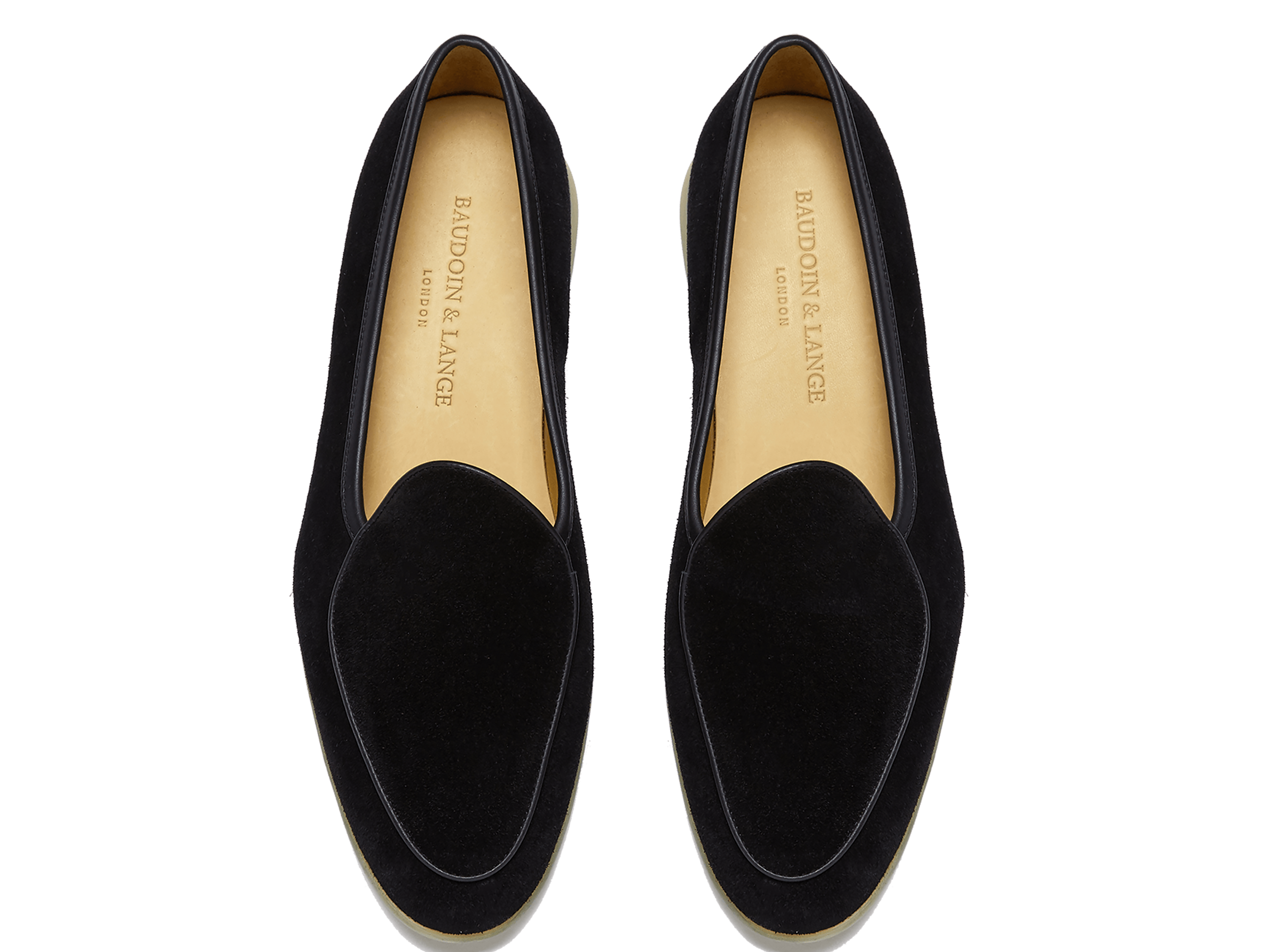 Stride Loafers in Black Glove Suede Natural Sole