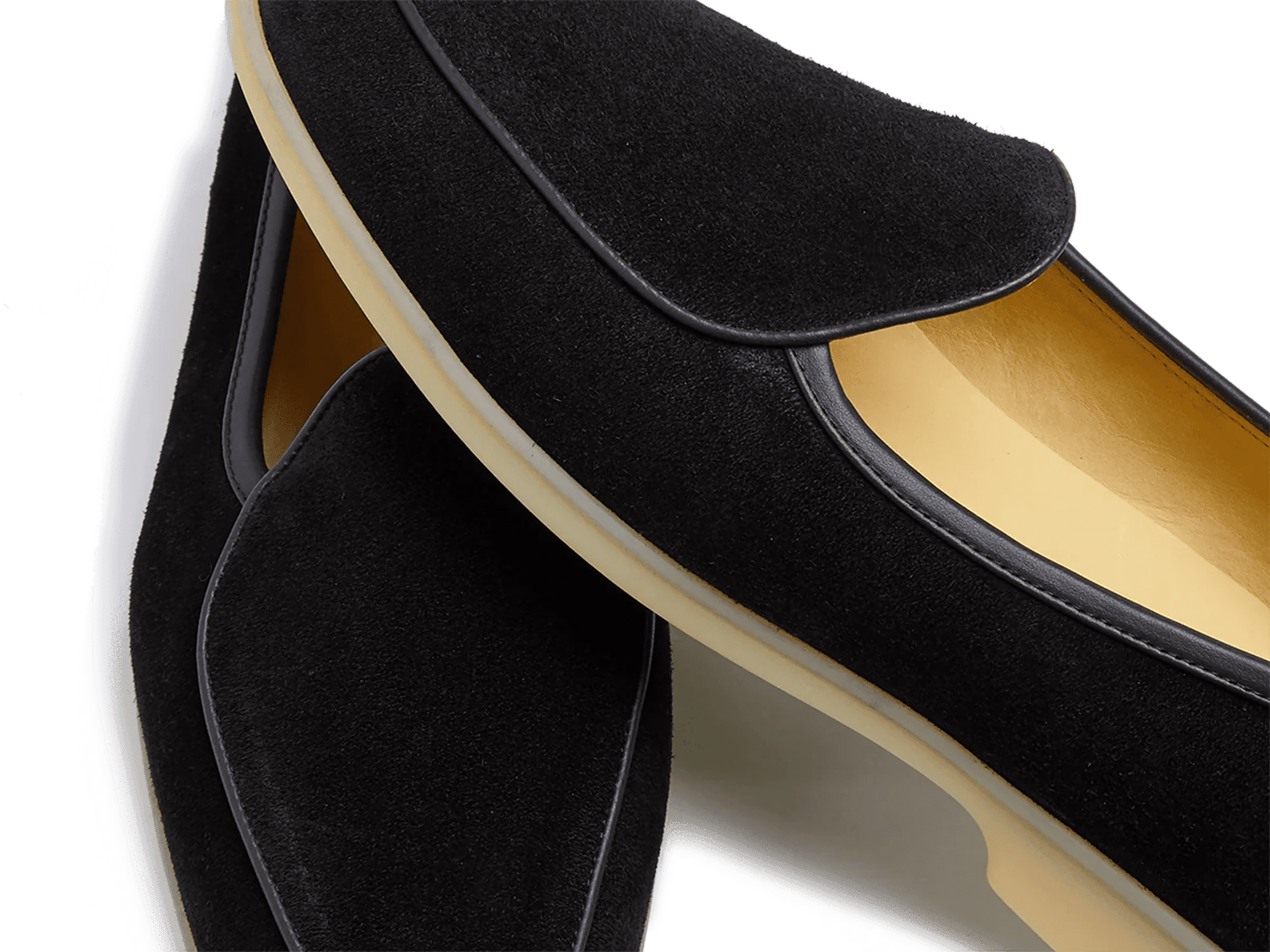 Stride Loafers in Black Glove Suede Natural Sole